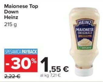 Carrefour Maionese Top Down Heinz 215 g offerta