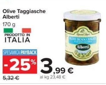 Carrefour Olive Taggiasche Alberti 170 g offerta