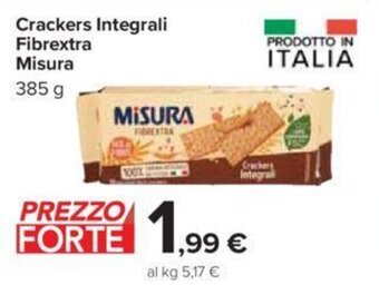 Carrefour Crackers Integrali Fibrextra Misura 385 g offerta
