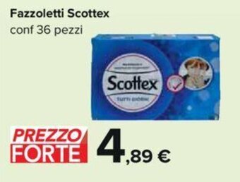 Carrefour Fazzoletti Scottex conf 36 pezzi offerta