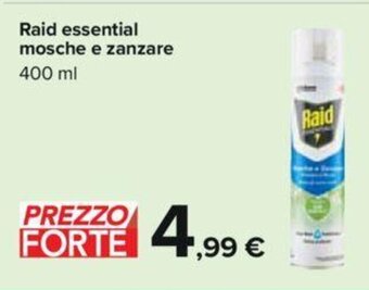 Carrefour Raid essential mosche e zanzare 400 ml offerta