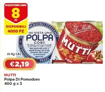 Crai Mutti polpa di pomodoro offerta