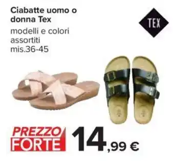 Carrefour Ciabatte uomo o donna Tex 36-45 offerta