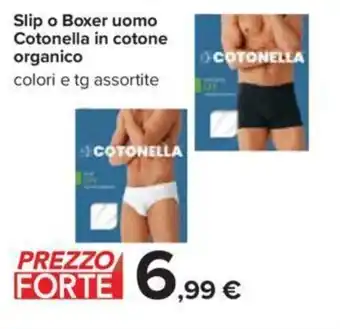 Carrefour Slip o Boxer uomo Cotonella in cotone organico offerta