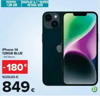 Carrefour iPhone 14 128GB BLUE offerta