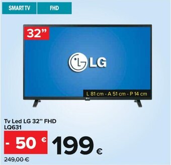 Carrefour Tv Led LG 32" FHD LQ631 offerta