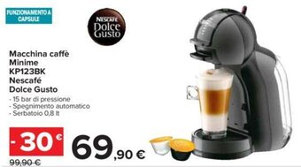 Carrefour Macchina caffè Minime KP123BK Nescafé Dolce Gusto offerta