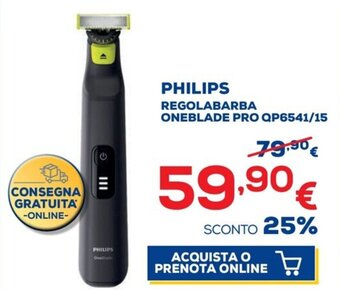 Euronics PHILIPS REGOLABARBA ONEBLADE PRO QP6541/15 offerta