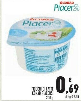 Conad Conad - Piacersi Fiocchi Di Latte 3% Grassi 200 G(ml) offerta