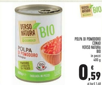Conad Conad - Polpa Di Pomodoro Bio Verso Natura 400 G(ml) offerta
