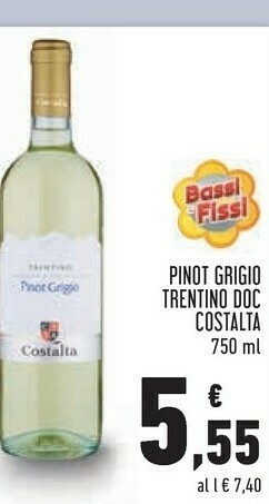 Conad Costalta Pinot Grigio Trentino Doc offerta