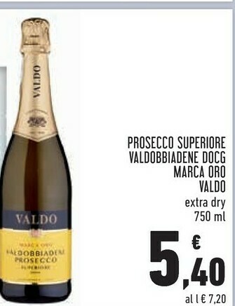 Conad Valdo - Valdobbiadene Prosecco Superiore DOCG 750 G(ml) offerta