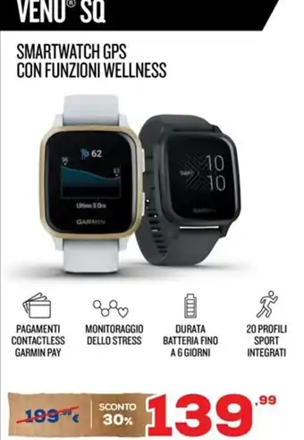 Euronics VENUⓇ SQ SMARTWATCH GPS CON FUNZIONI WELLNESS offerta
