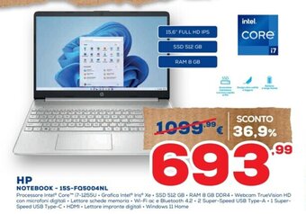 Euronics HP NOTEBOOK - 15S-FQ5004NL offerta
