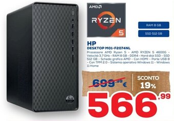 Euronics HP DESKTOP M01-F2074NL offerta