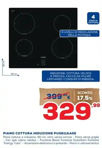 Euronics PIANO COTTURA INDUZIONE PUG611AA5E offerta