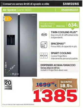 Euronics SAMSUNG DISPENSER ACQUA/GHIACCIO offerta