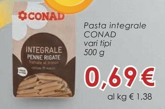 Conad Conad - Integrale Penne Rigate 500 G(ml) offerta
