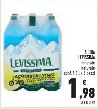 Conad Levissima Levissima - Acqua Minerale Naturale 1500 g(ml) offerta