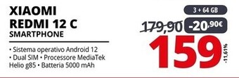 Comet Xiaomi redmi 12c 17 cm (6.71) doppia sim android 12 4g micro-usb 3 gb 64 gb 5000 mah grigio offerta
