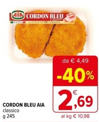 Iperal CORDON BLEU AIA classico g 245 offerta
