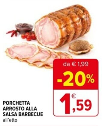 Iperal PORCHETTA ARROSTO ALLA SALSA BARBECUE all'etto offerta