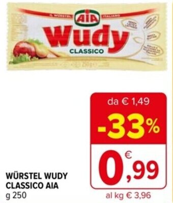 Iperal WÜRSTEL WUDY CLASSICO AIA g 250 offerta