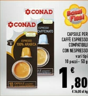 Conad Conad - Espresso 100% Arabica 50 G(ml) offerta