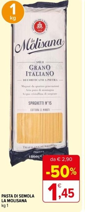 Iperal PASTA DI SEMOLA LA MOLISANA kg 1 offerta