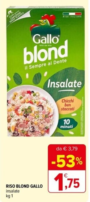 Iperal RISO BLOND GALLO insalate kg 1 offerta