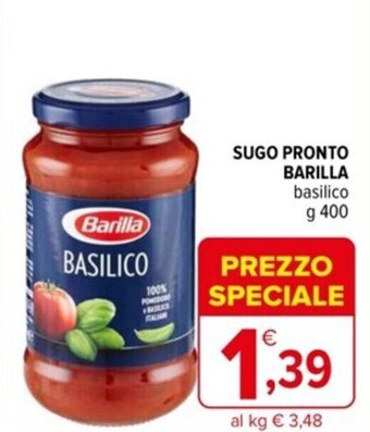 Iperal SUGO PRONTO BARILLA g 400 offerta