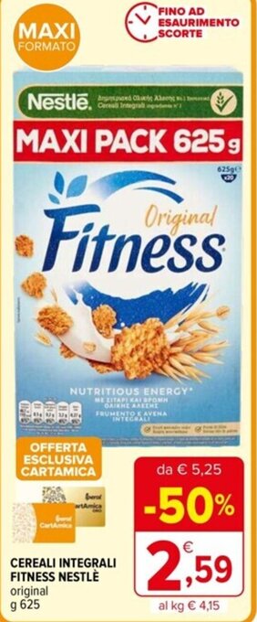 Iperal CEREALI INTEGRALI FITNESS NESTLÈ original g 625 offerta