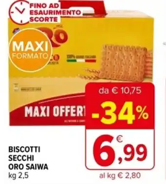 Iperal BISCOTTI SECCHI ORO SAIWA kg.2,5 offerta