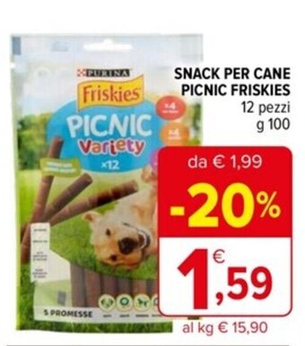Iperal SNACK PER CANE PICNIC FRISKIES 12 pezzi g 100 offerta