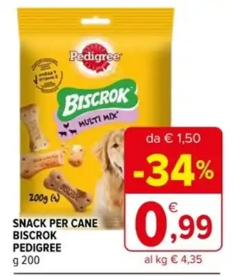 Iperal SNACK PER CANE BISCROK PEDIGREE g 200 offerta