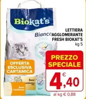 Iperal LETTIERA AGGLOMERANTE fresh FRESH BIOKAT'S kg 5 offerta