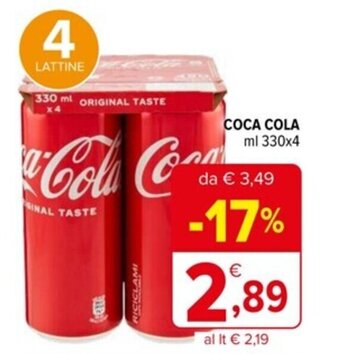 Iperal COCA COLA ml 330x4 offerta