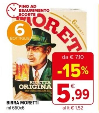 Iperal BIRRA MORETTI ml 660x6 offerta