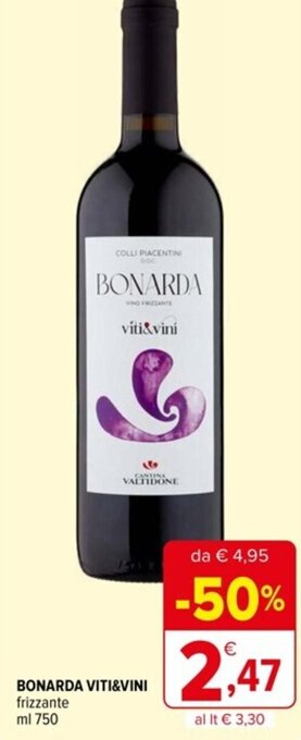 Iperal BONARDA VITI&VINI frizzante ml 750 offerta