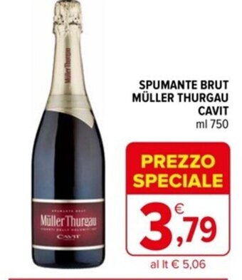 Iperal SPUMANTE BRUT MÜLLER THURGAU CAVIT ml 750 offerta