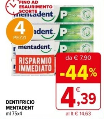 Iperal DENTIFRICIO MENTADENT ml 75x4 offerta