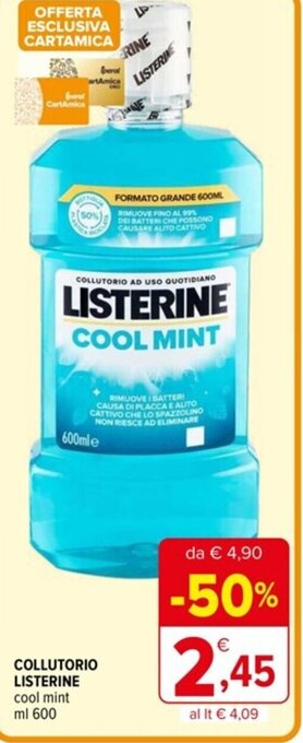 Iperal COLLUTORIO LISTERINE cool mint ml 600 offerta