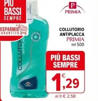 Iperal COLLUTORIO ANTIPLACCA PRIMIA ml 500 offerta
