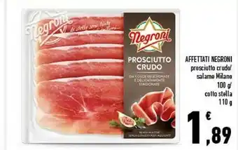 Conad Negroni Salame Milano 100 G(ml) offerta