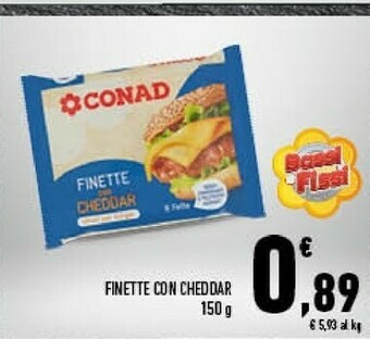 Conad Conad - Finette Con Cheddar 150 G(ml) offerta