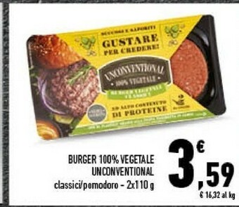 Conad Unconventional Burger 100% Vegetale offerta