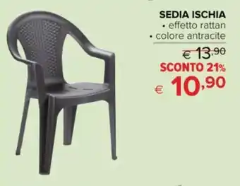SEDIA ISCHIA • effetto rattan • colore antracite