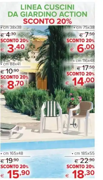Iperal LINEA CUSCINI DA GIARDINO ACTION SCONTO 20% cm 38x38 offerta