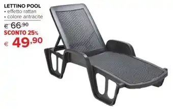 LETTINO POOL • effetto rattan • colore antracite