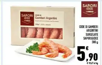Conad Conad Code Di Gamberi Argentini Surgelate Sapori & Idee offerta